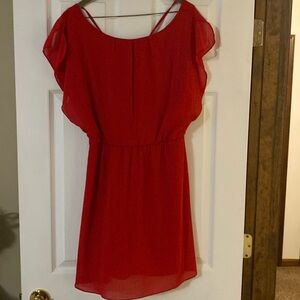 Red The Linited 100% polyester dress size medium with tie back